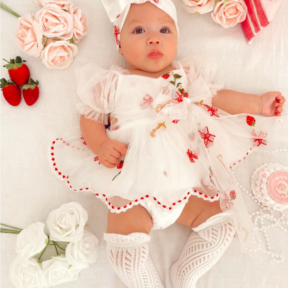 Adorable Baby Dress with Red Accents